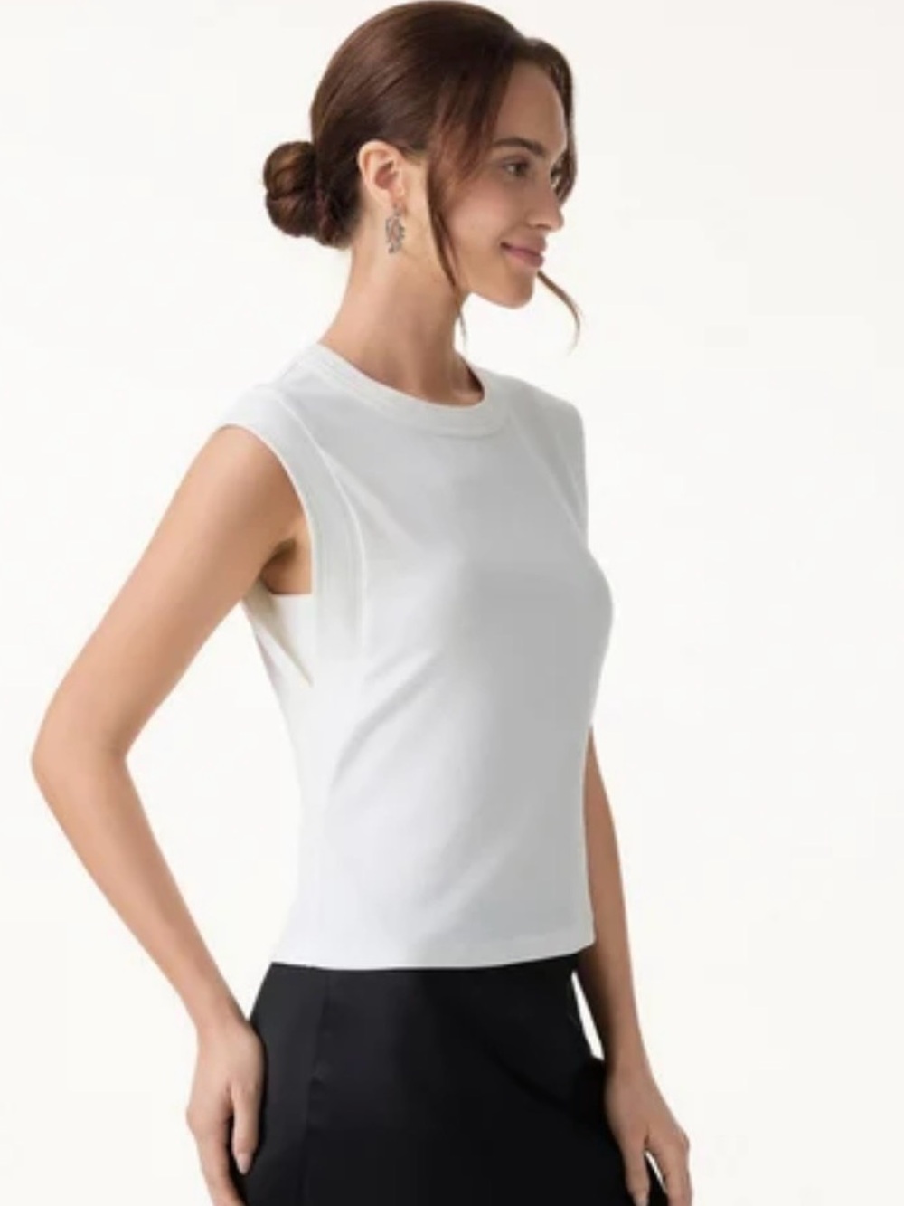 OGL White Crewneck Sleeveless Tank Top